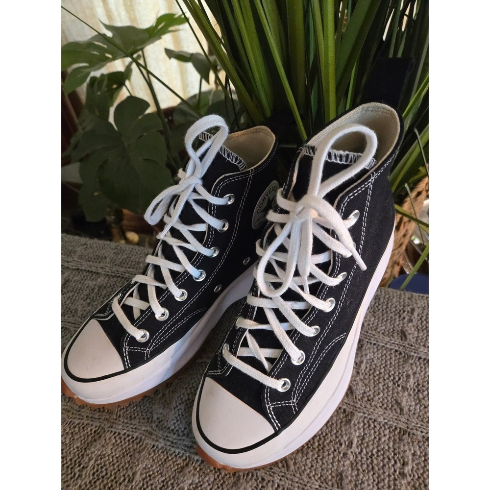 CONVERSE- Run Star Hike High Top Black White Platform Sneakers - Size 7.5 W 6M
